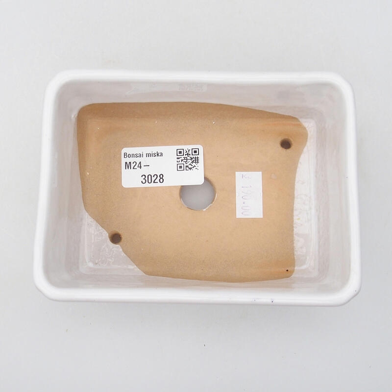 Bonsaischale aus Keramik 12,5 x 9,5 x 4,5 cm, Farbe weiß
