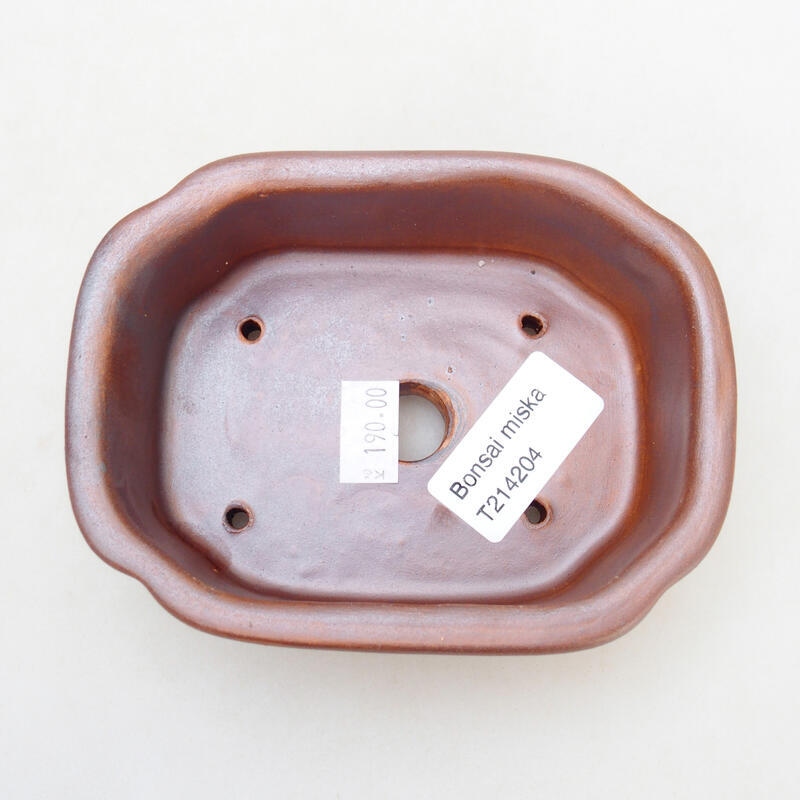 Bonsaischale aus Keramik 12,5 x 9,5 x 4,5 cm, braun