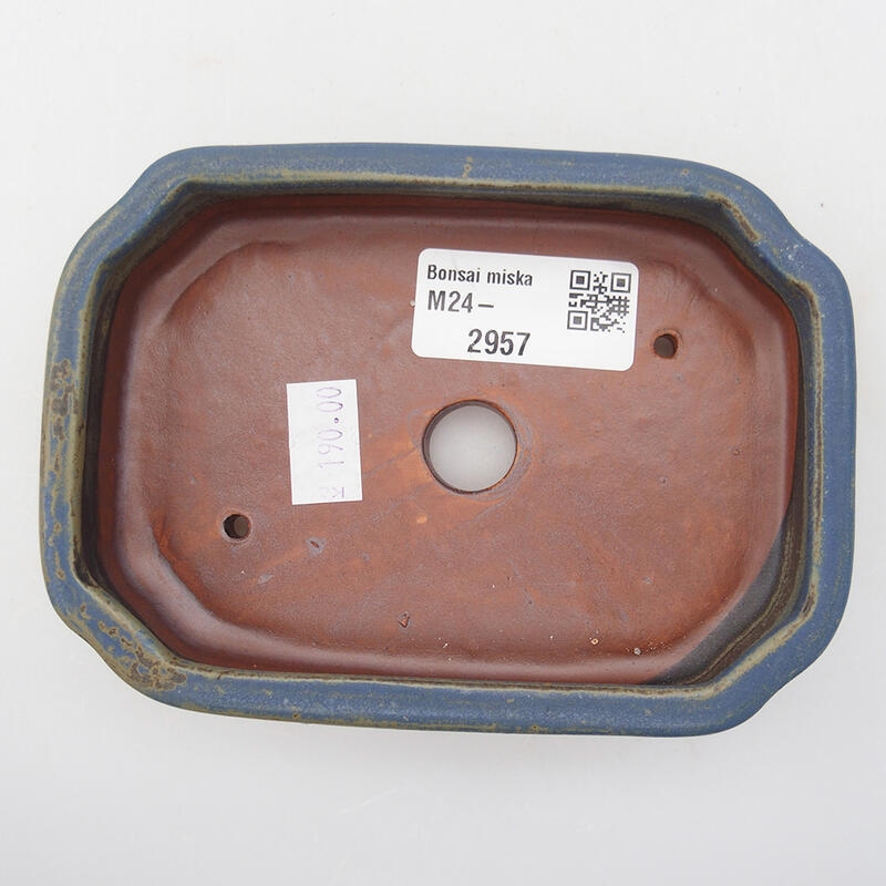 Bonsaischale aus Keramik 12,5 x 9 x 2,5 cm, Farbe blau