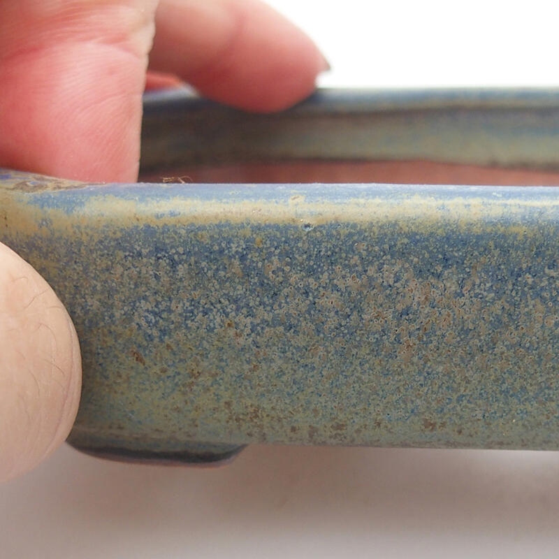 Bonsaischale aus Keramik 12,5 x 9 x 2,5 cm, Farbe blau