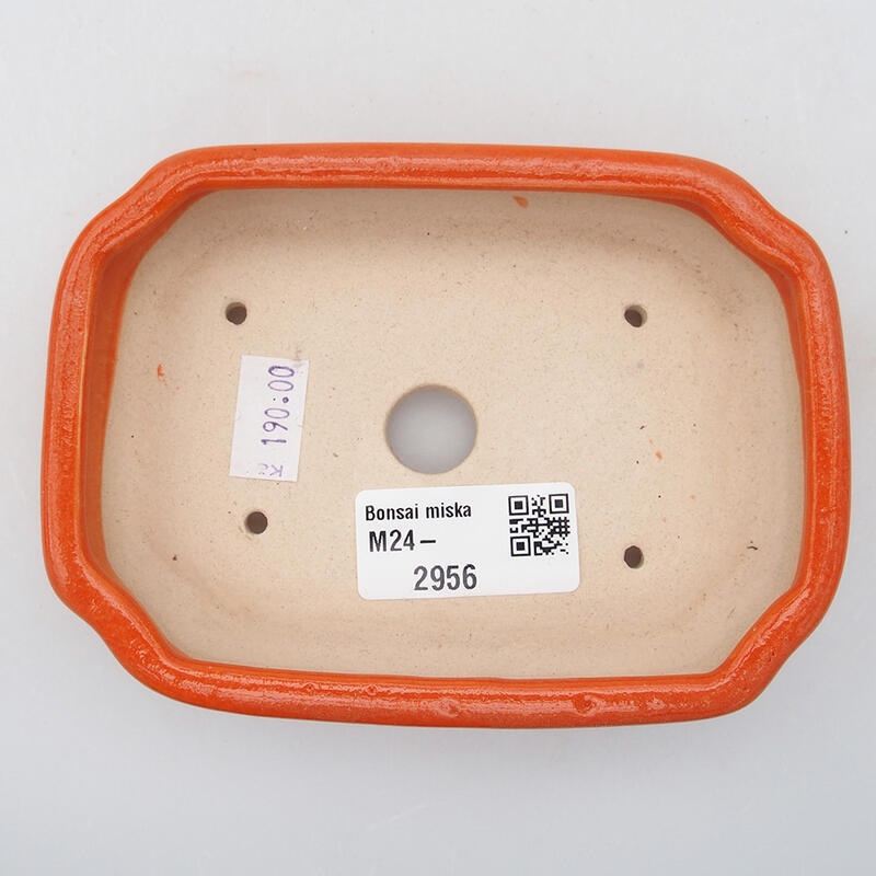 Bonsaischale aus Keramik 12,5 x 9 x 2,5 cm, orange