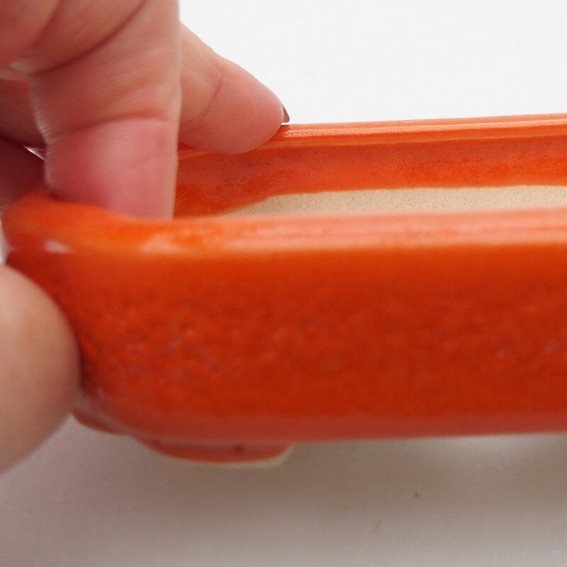 Bonsaischale aus Keramik 12,5 x 9 x 2,5 cm, orange
