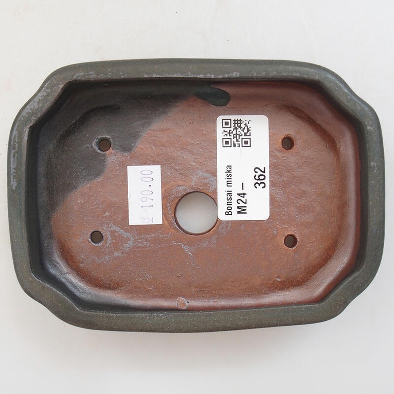 Bonsaischale aus Keramik 12,5 x 9 x 3 cm, grau