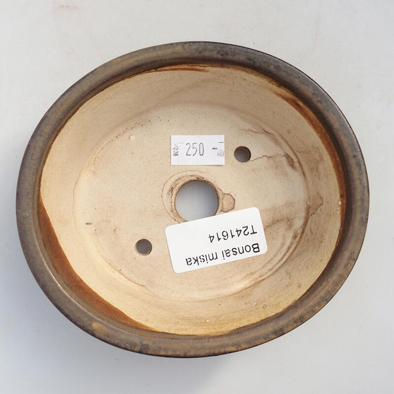 Bonsaischale aus Keramik 12 x 10,5 x 3,5 cm, braun