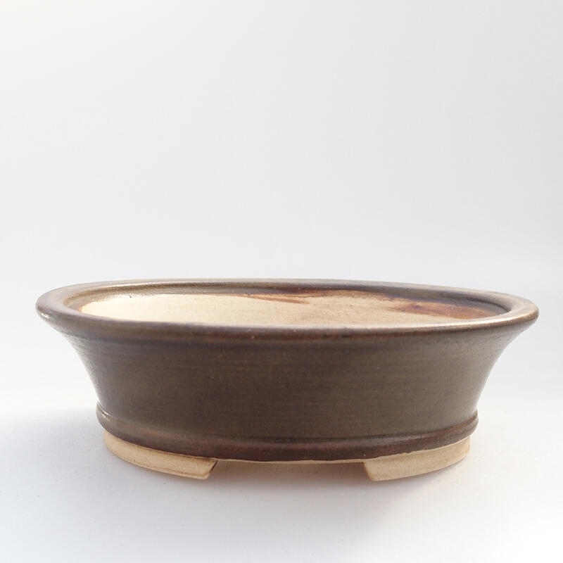 Bonsaischale aus Keramik 12 x 10,5 x 3,5 cm, braun