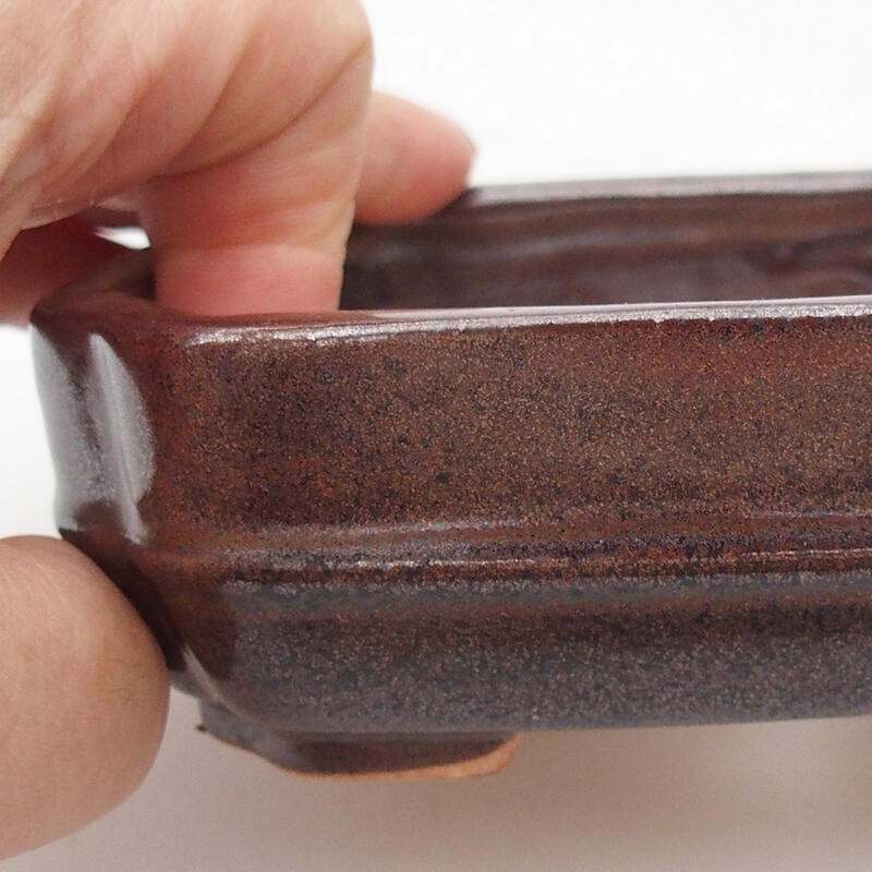 Bonsaischale aus Keramik 12 x 10 x 3,5 cm, braun