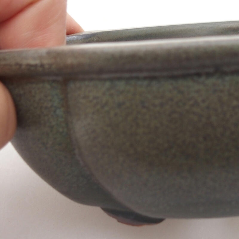 Bonsaischale aus Keramik 12 x 10 x 4,5 cm, grau