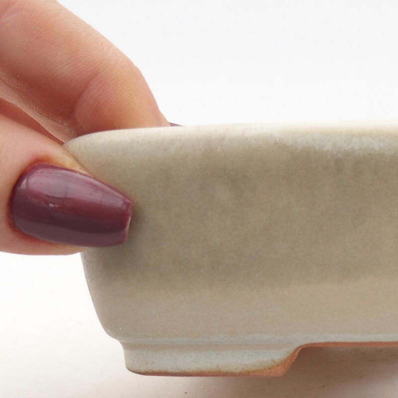 Bonsaischale aus Keramik 12 x 10 x 4 cm, Farbe beige