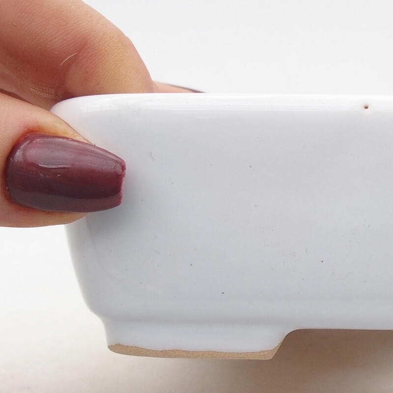 Bonsaischale aus Keramik 12 x 10 x 4 cm, Farbe weiß