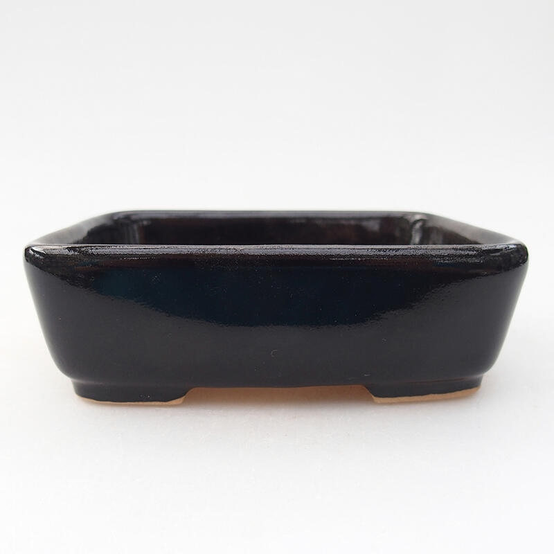 Bonsaischale aus Keramik 12 x 10 x 4 cm, schwarz