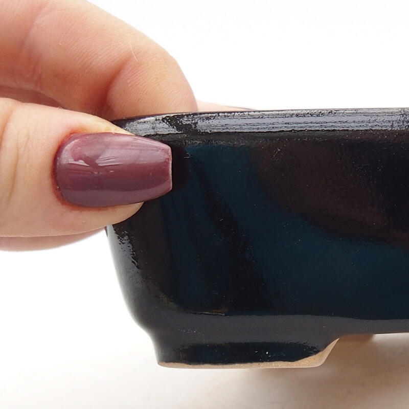 Bonsaischale aus Keramik 12 x 10 x 4 cm, schwarz
