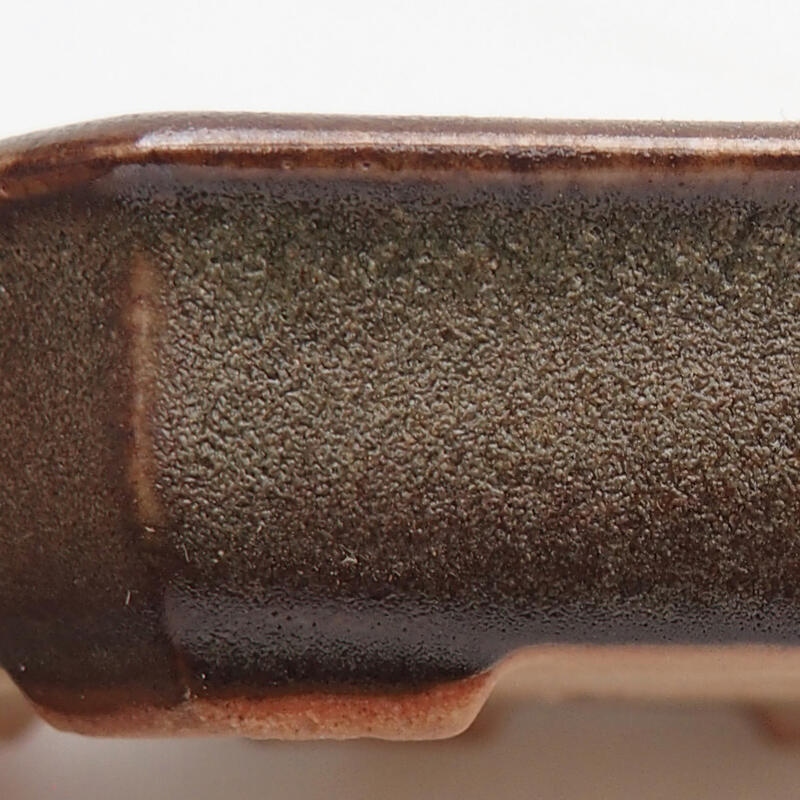 Bonsaischale aus Keramik 12 x 11,5 x 2 cm, braun