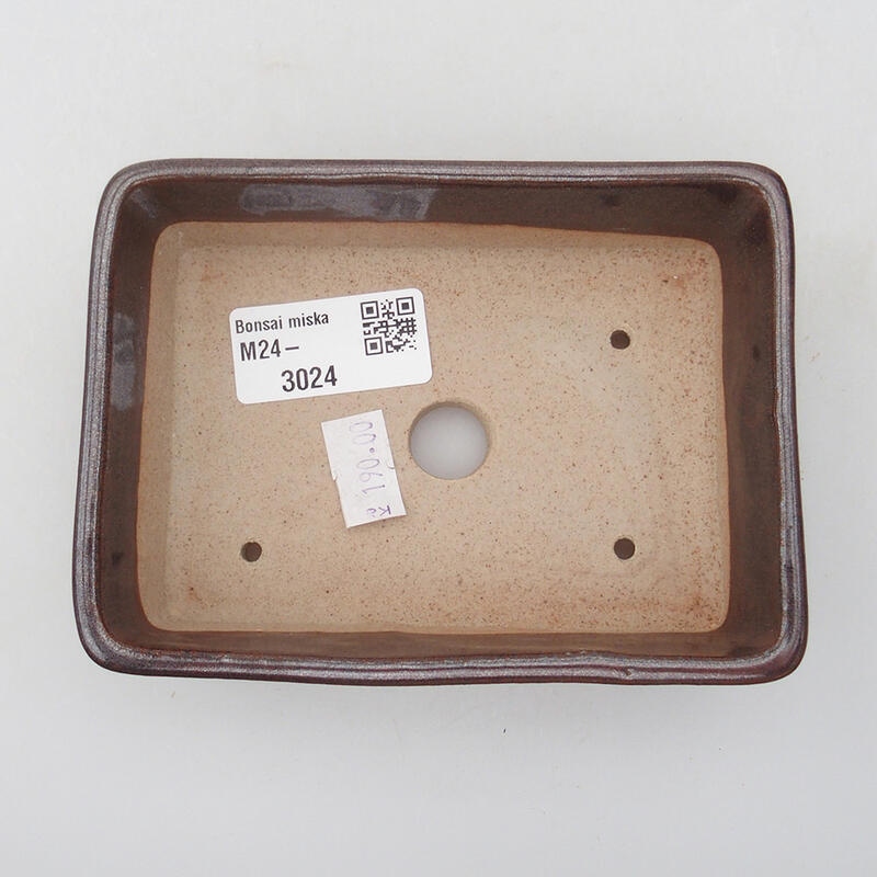 Bonsaischale aus Keramik 12 x 8,5 x 3,5 cm, braun