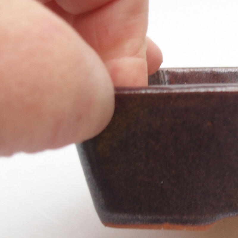 Bonsaischale aus Keramik 12 x 8,5 x 3,5 cm, braun