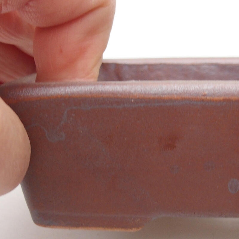 Bonsaischale aus Keramik 12 x 8,5 x 3,5 cm, metallfarben