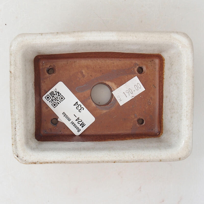 Bonsaischale aus Keramik 12 x 8,5 x 4,5 cm, weiß