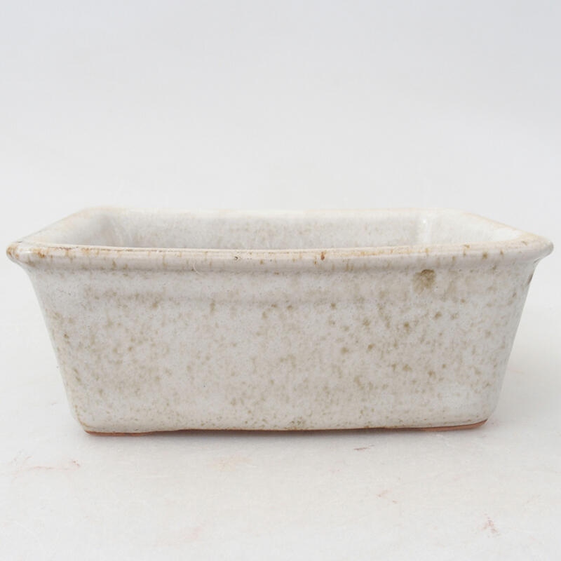 Bonsaischale aus Keramik 12 x 8,5 x 4,5 cm, weiß