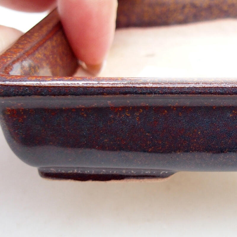 Bonsaischale aus Keramik 12 x 9,5 x 2,5 cm, braun