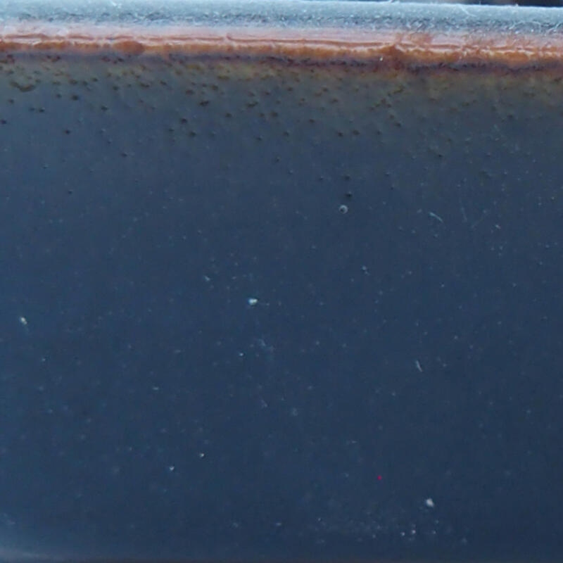 Bonsaischale aus Keramik 12 x 9,5 x 3 cm, schwarz-braun