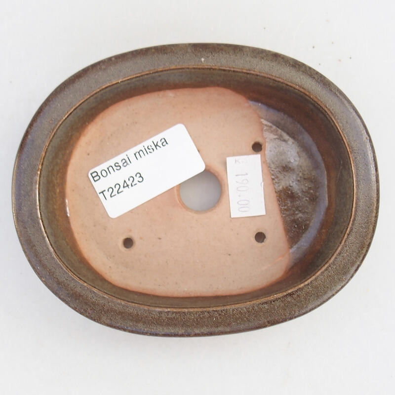 Bonsaischale aus Keramik 12 x 9,5 x 3 cm, braun