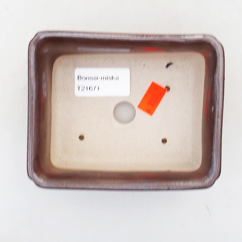 Bonsaischale aus Keramik 12 x 9,5 x 4,5 cm, braun