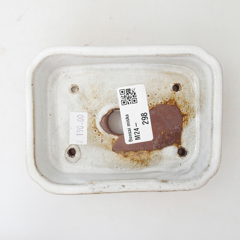 Bonsaischale aus Keramik 12 x 9 x 3 cm, Farbe weiß