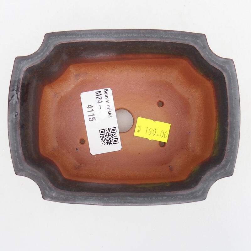 Bonsaischale aus Keramik 12 x 9 x 5,5 cm, metallfarben