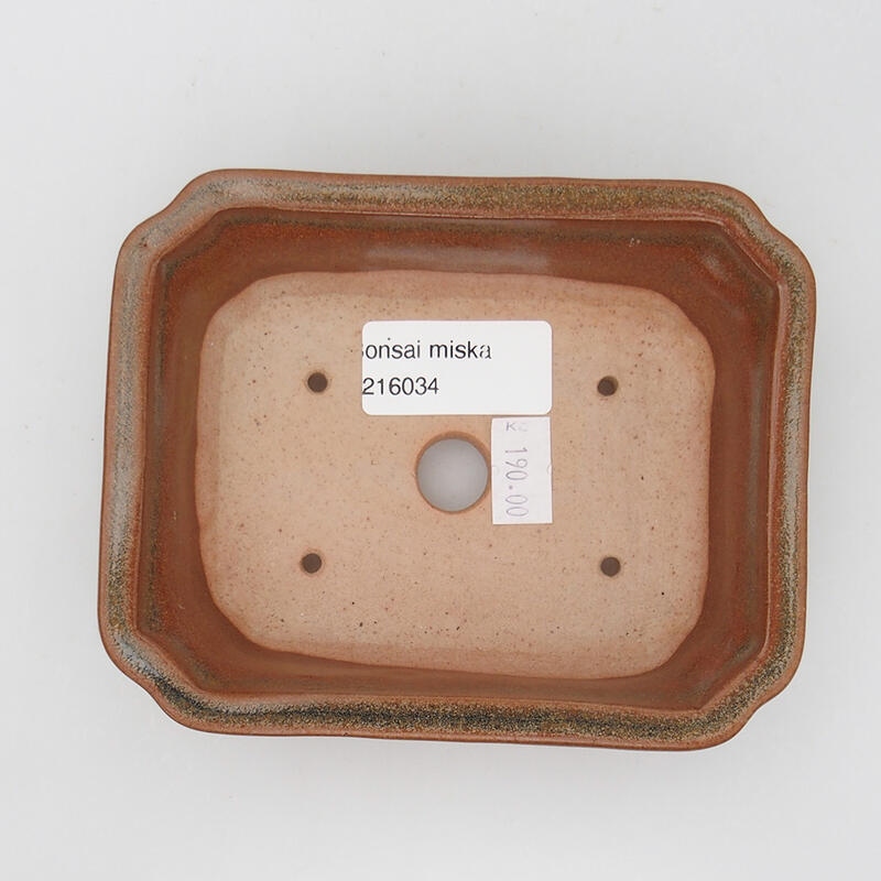 Bonsaischale aus Keramik 13,5 x 10,5 x 3,5 cm, braun