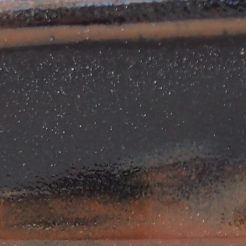 Bonsaischale aus Keramik 13,5 x 10,5 x 3 cm, schwarz-braun