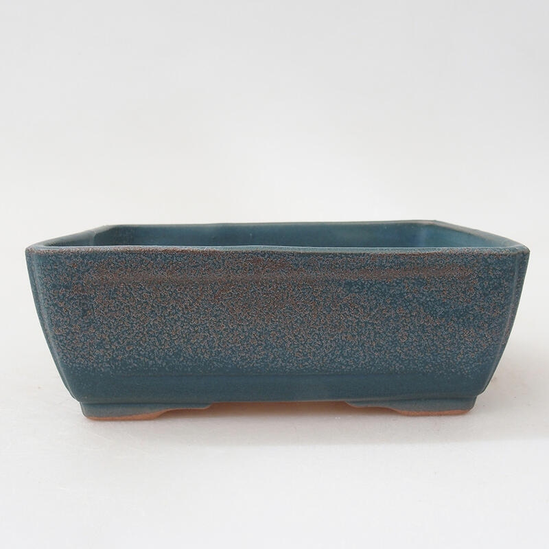 Bonsaischale aus Keramik 13,5 x 10,5 x 5 cm, Farbe blau