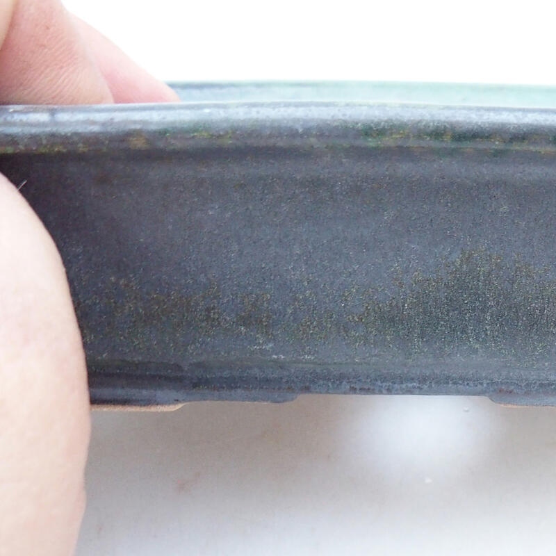 Bonsaischale aus Keramik 13,5 x 10 x 4 cm, grau-grün