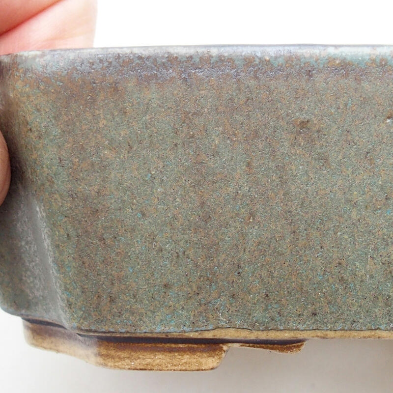 Bonsaischale aus Keramik 13,5 x 11,5 x 4,5 cm, grün