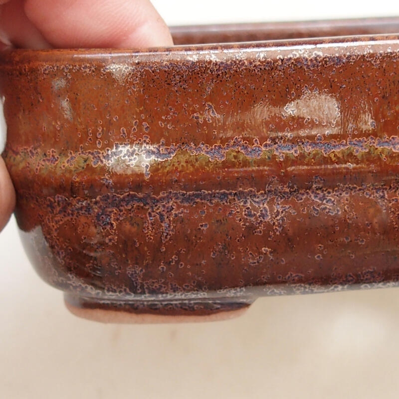 Bonsaischale aus Keramik 13,5 x 11,5 x 5 cm, braun