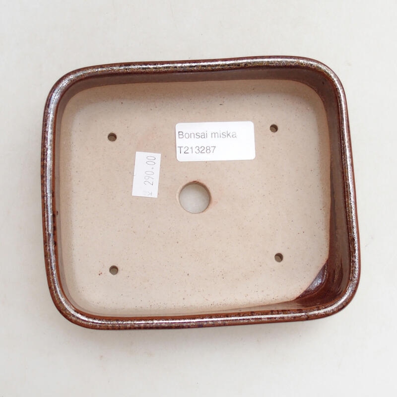 Bonsaischale aus Keramik 13,5 x 11,5 x 5 cm, braun