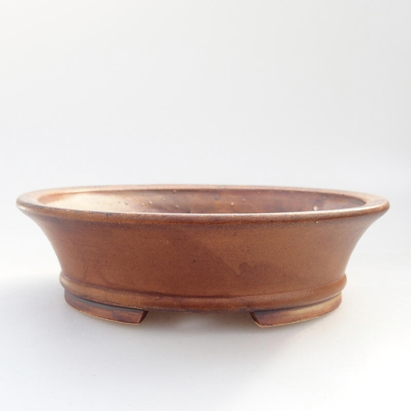 Bonsaischale aus Keramik 13,5 x 12 x 4 cm, braun