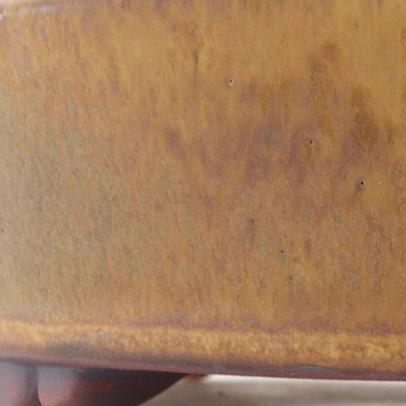 Bonsaischale aus Keramik 13,5 x 13,5 x 4 cm, braun