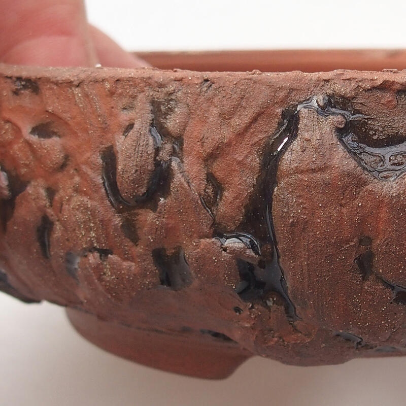 Bonsaischale aus Keramik 13,5 x 13,5 x 4 cm, braun