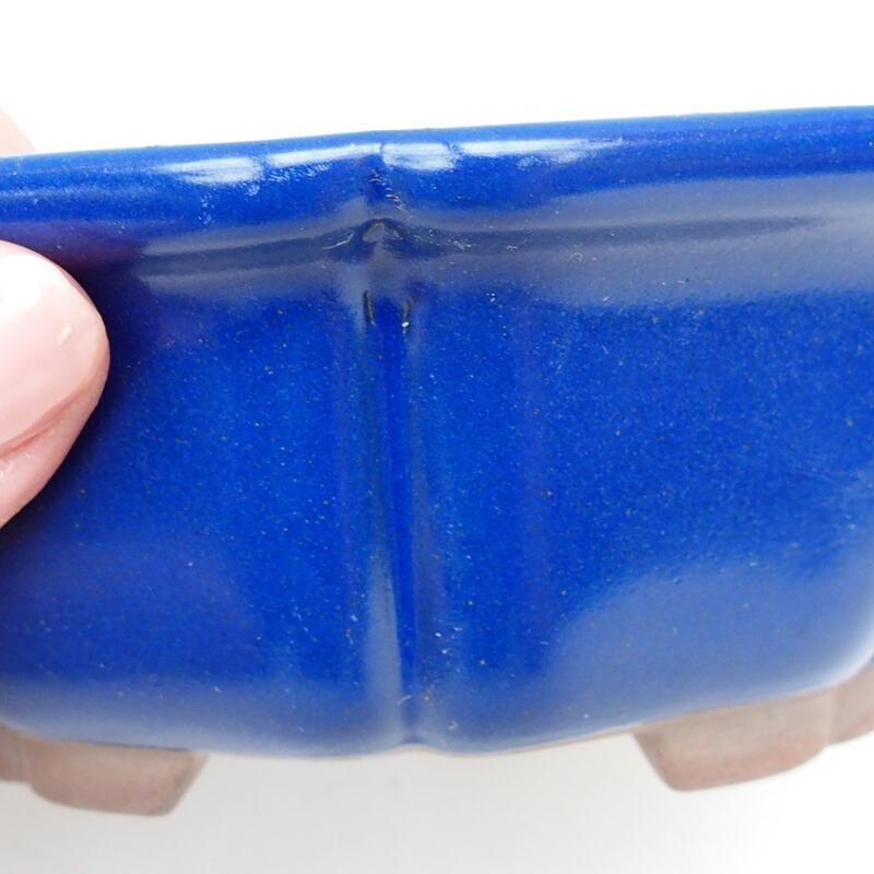 Bonsaischale aus Keramik 13,5 x 13,5 x 5 cm, Farbe blau