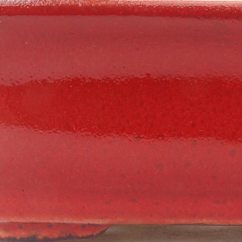 Bonsaischale aus Keramik 13 x 10,5 x 4 cm, Farbe rot