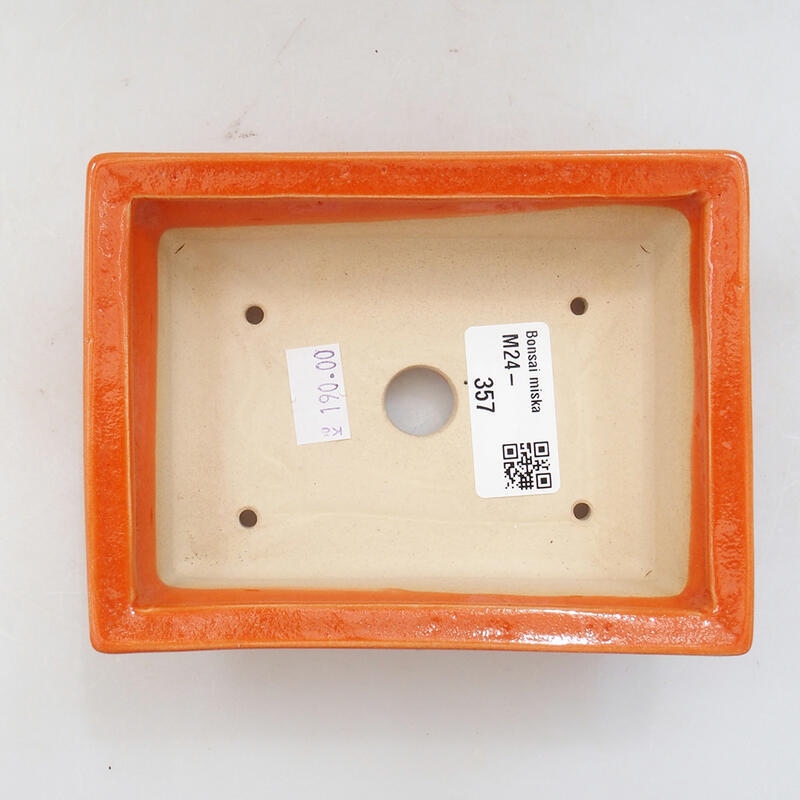 Bonsaischale aus Keramik 13 x 10 x 4 cm, orange