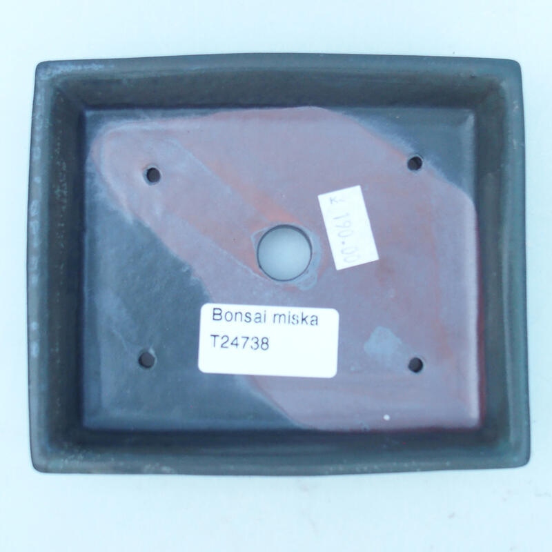 Bonsaischale aus Keramik 13 x 11 x 2 cm, grau