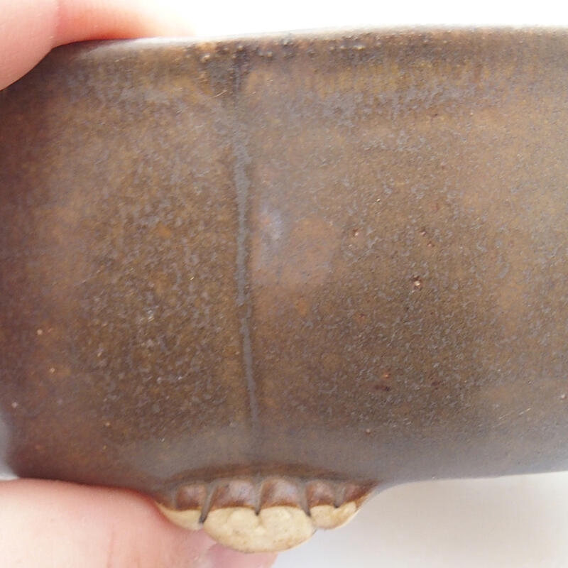 Bonsaischale aus Keramik 13 x 12 x 5 cm, braun