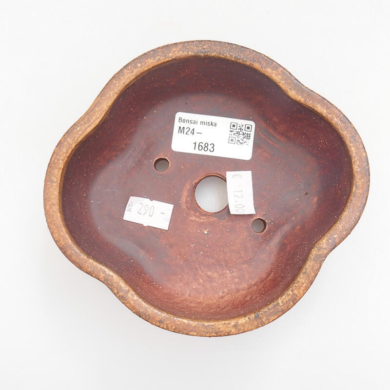 Bonsaischale aus Keramik 13 x 12 x 5 cm, orange