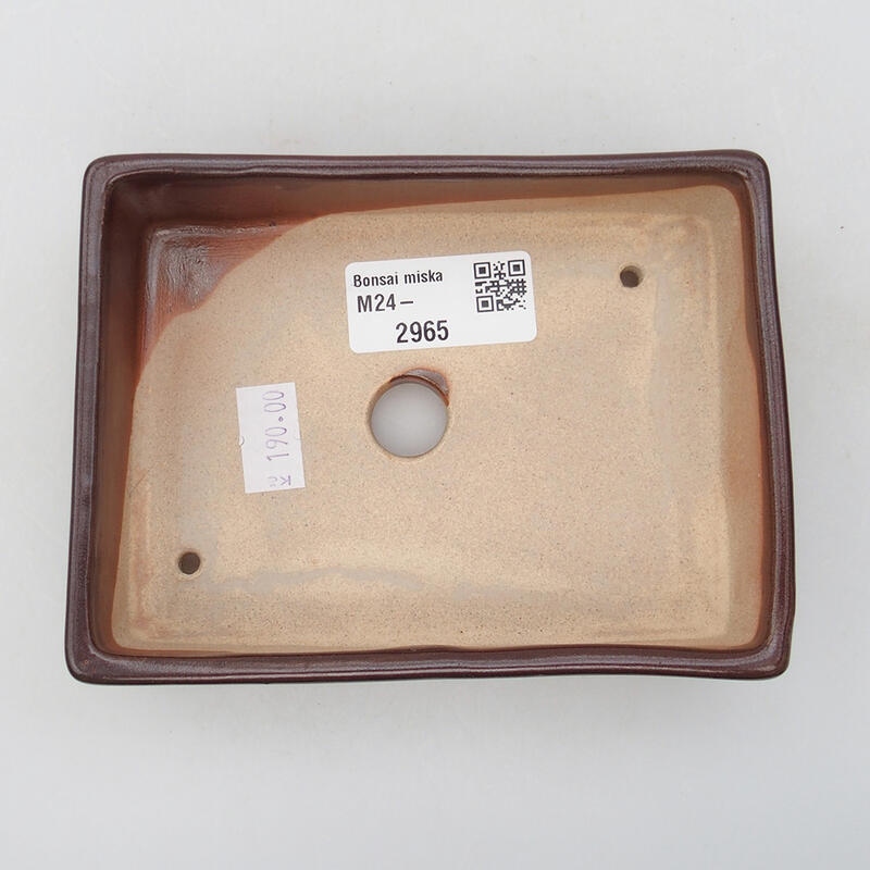Bonsaischale aus Keramik 13 x 9,5 x 3 cm, braun