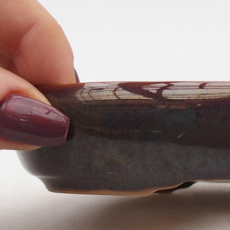 Bonsaischale aus Keramik 13 x 9,5 x 3 cm, braun