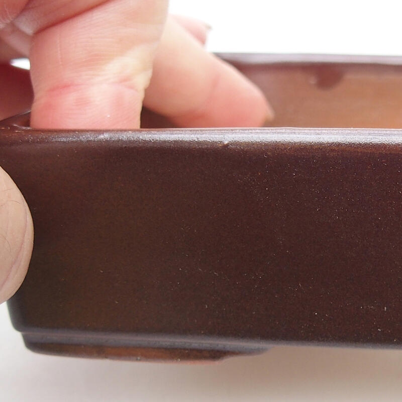 Bonsaischale aus Keramik 13 x 9,5 x 3 cm, braun