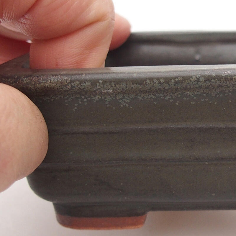 Bonsaischale aus Keramik 13 x 9 x 4,5 cm, grau
