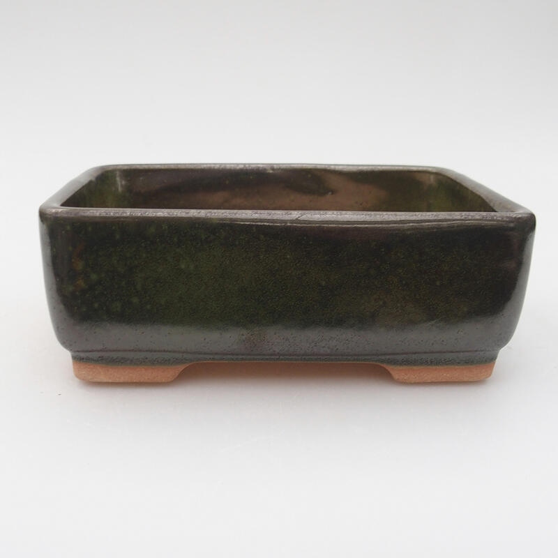 Bonsaischale aus Keramik 14,5 x 11 x 5 cm, grün