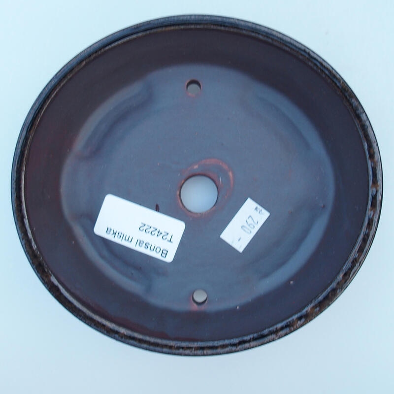 Bonsaischale aus Keramik 14,5 x 13,5 x 4 cm, schwarz-braun