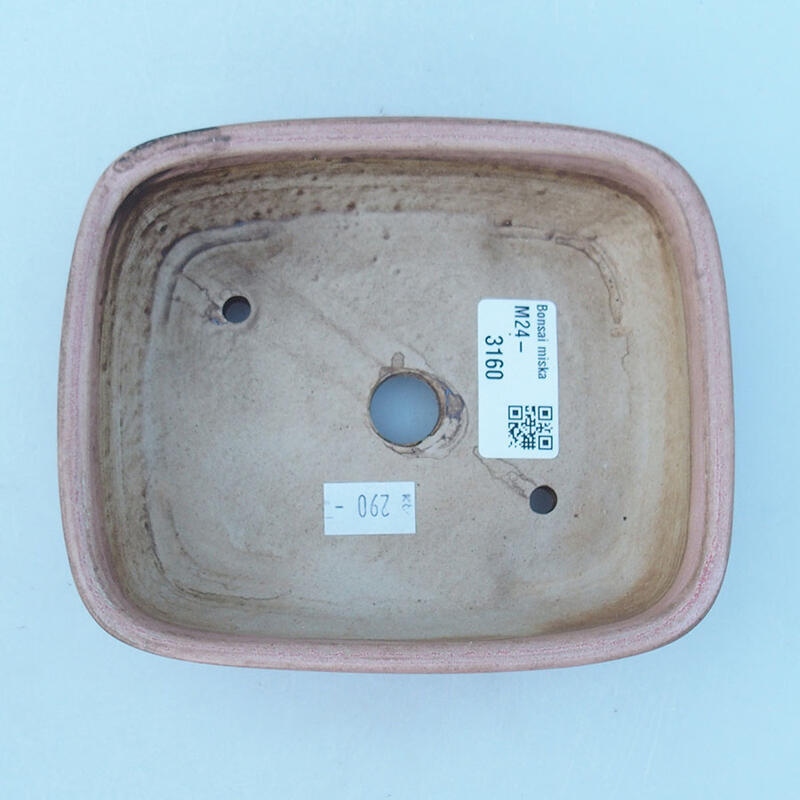 Bonsaischale aus Keramik 14 x 11,5 x 4,5 cm, rosa